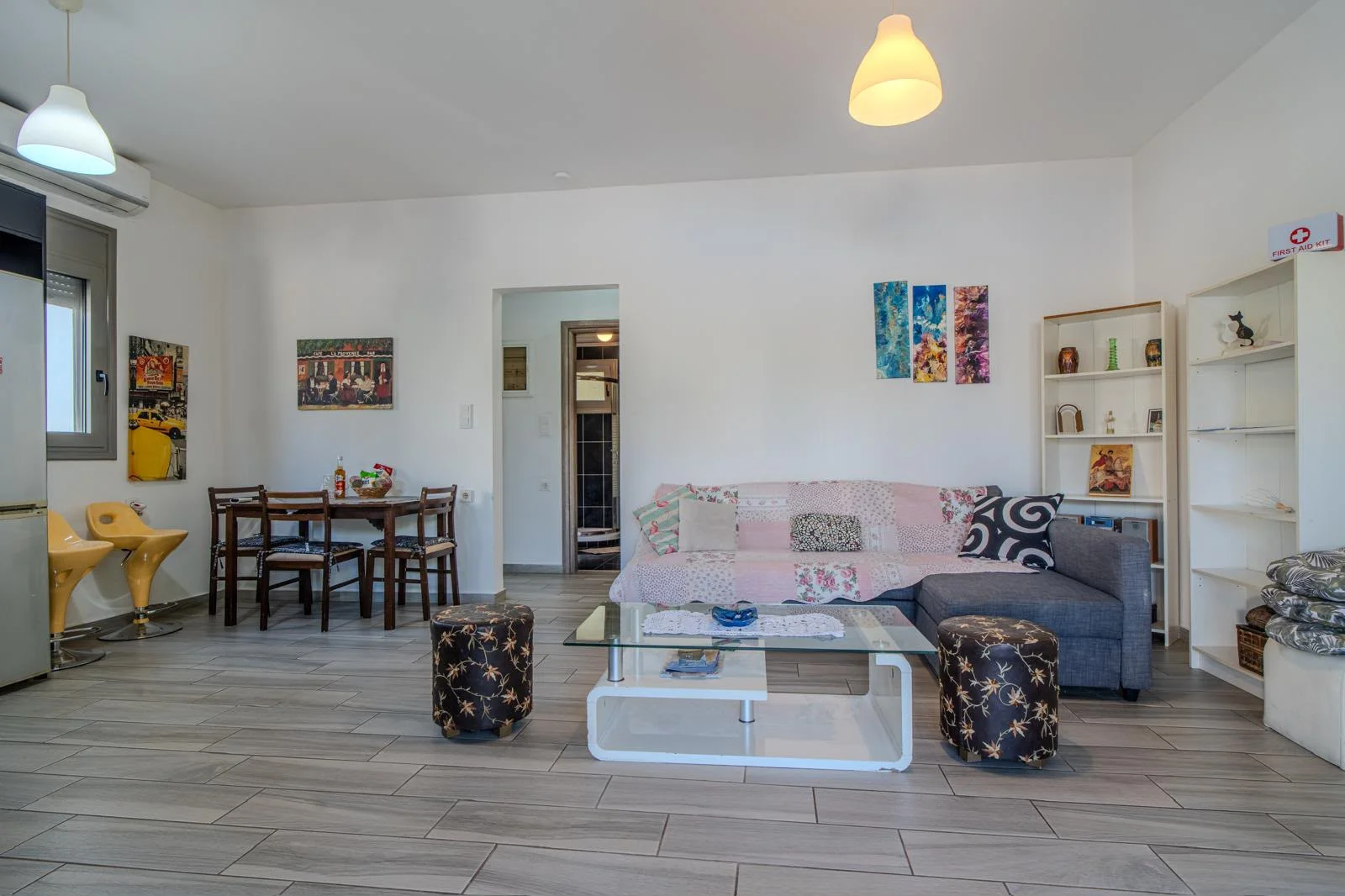 hania-tsikalaria-2-bedroom-house-for-sale (1) Modern 2-Bedroom Private Residence with Pool in Souda, Chania - Living Room